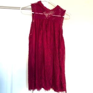 Dry Goods Burgundy Lace Dressy Tank